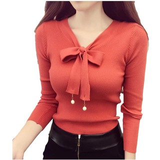  ÁO LEN NỮ THẮT NƠ