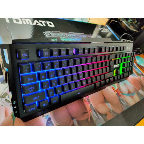 Phím TOMATO S200 giả cơ dùng cho máy tính có led cực đẹp mới 100% bảo hành 12T VNET-S200 / Bàn phím giả cơ led 7 màu