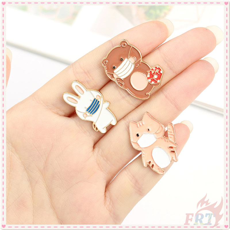 ★ Self-protection Cartoon Animals Series 01：Cat / Rabbit / Bear Brooches ★ 1Pc Fashion Doodle Enamel Pins Backpack Button Badge Brooch