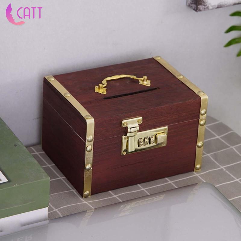 1  Hộp Đựng Tiền Tiết Kiệm Phong Cách Cổ Điển Có Khóa Mật Khẩu Dành Cho