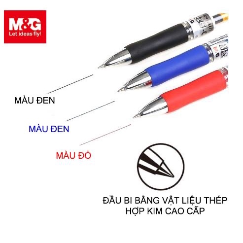 Bút gel bấm K35 / Bút bi nước K35 / Bút viết chữ Hán M&G - K35, Ngòi siêu bền, đều nét