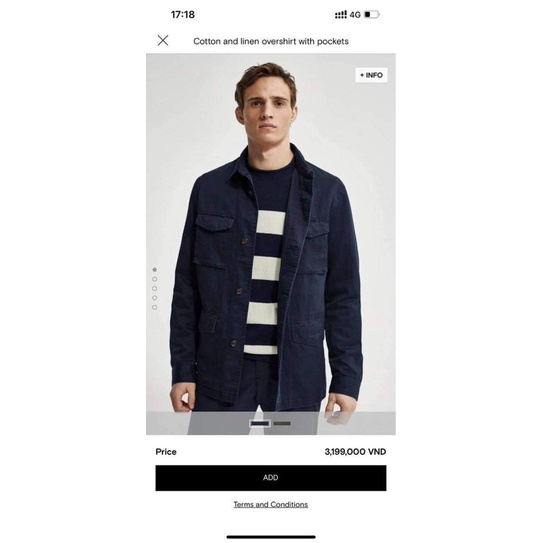 Áo khoác nam Kaki Massi mo Dutti S221