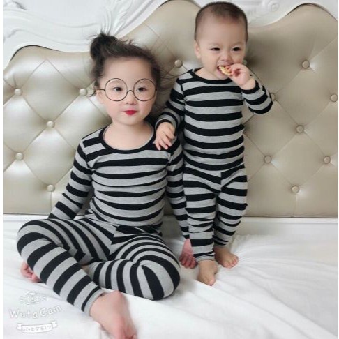 Bộ quần áo dài tay cho bé trai gái mặc nhà đi chơi , bộ trẻ em dài chất liệu thun co dãn 4 chiều cực ấm thu đông