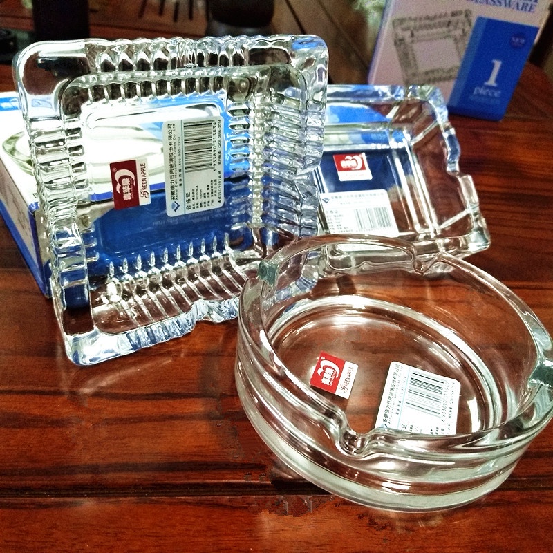 Gạt tàn thuốc lá thuỷ tinh DELI, Gạc tàn thuốc thủy tinh tròn, vuông cao cấp