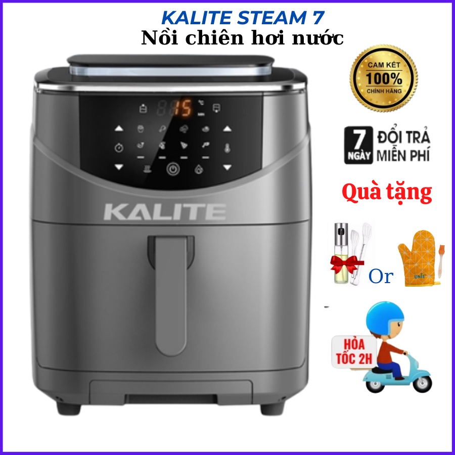 Nồi chiên hơi nước Kalite Steam 7, nồi chiên không dầu 7L, hấp nướng 2 trong 1, hàng chính hãng