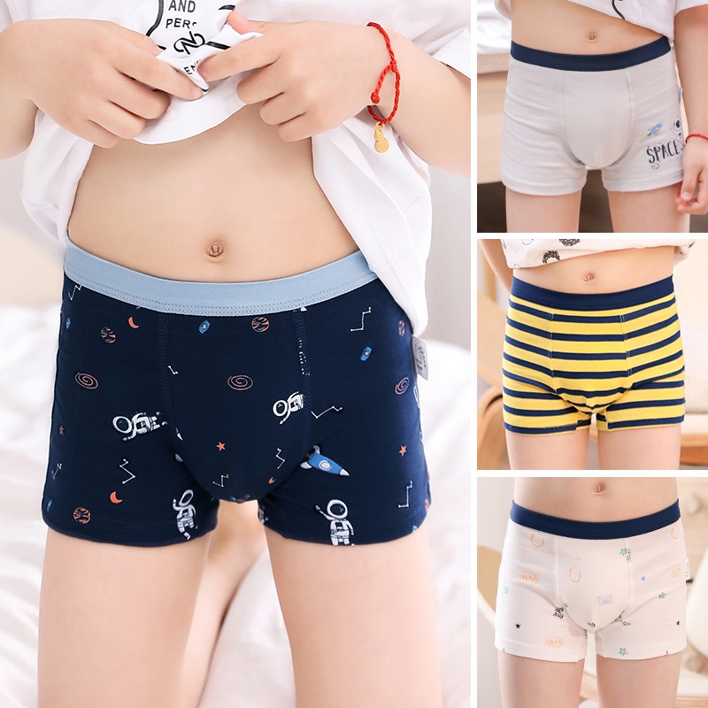 Bộ 4 Quần Lót Boxer In Họa Tiết Hoạt Hình Thời Trang Cho Bé Trai