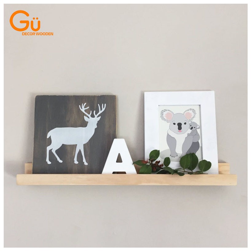 Kệ treo tường,Thanh gỗ đa năng decor trang trí nội thất cho phòng ngủ - Gu Decor Wooden