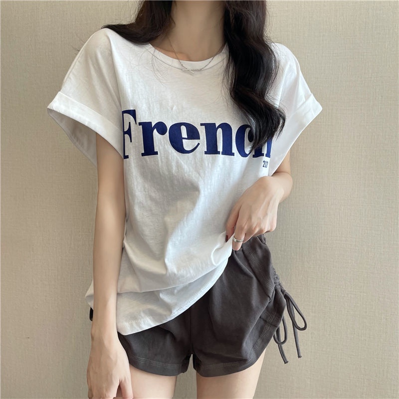 Áo Thun Ngắn Tay Dáng Rộng Dài Qua Gối Kiểu Hàn Quốc Thời Trang Mùa Hè Mới Cho Nữ