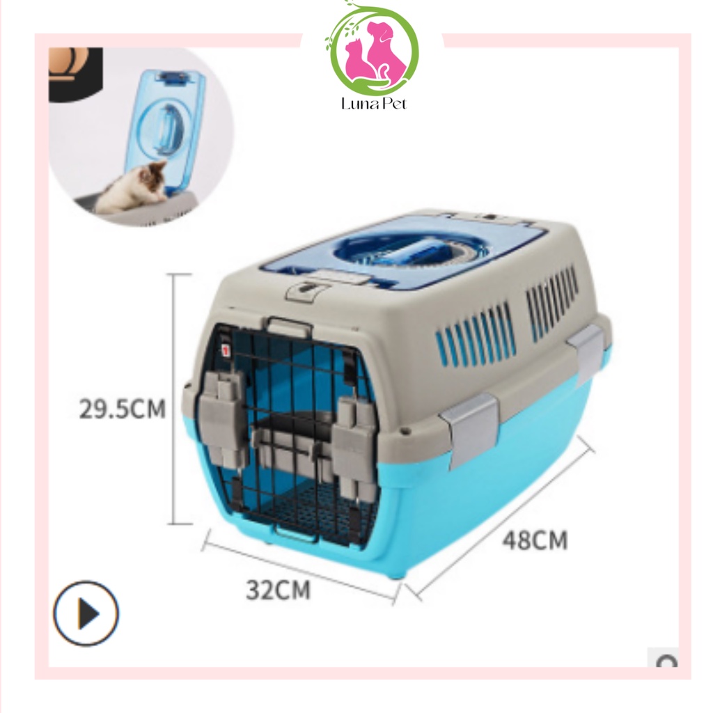Lồng vận chuyển hàng không cao cấp, lồng vận chuyển thú cưng chó mèo đi xa dưới 6kg