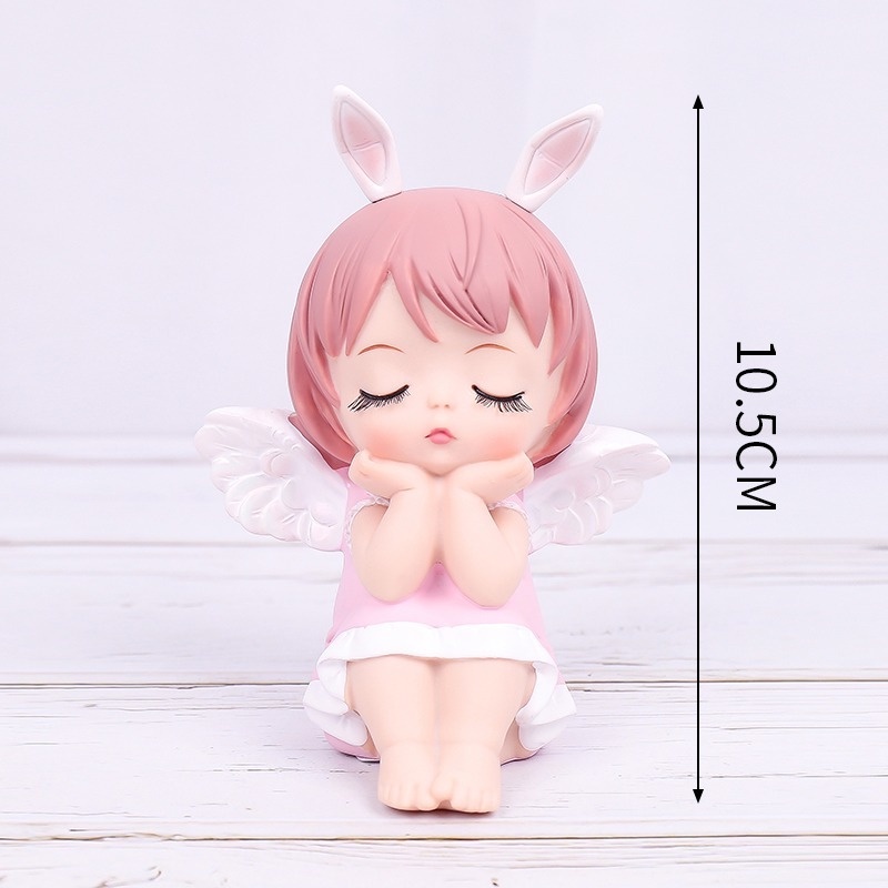 Búp Bê Công Chúa Tai Thỏ Hoạt Hình Trang Trí Bánh Kem Sinh Nhật Cho Bé Gái