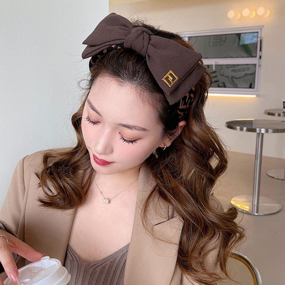 Băng Đô Cài Tóc VANES1 Đính Nơ In Chữ Phong Cách Pháp Cổ Điển Thời Trang Cho Nữ