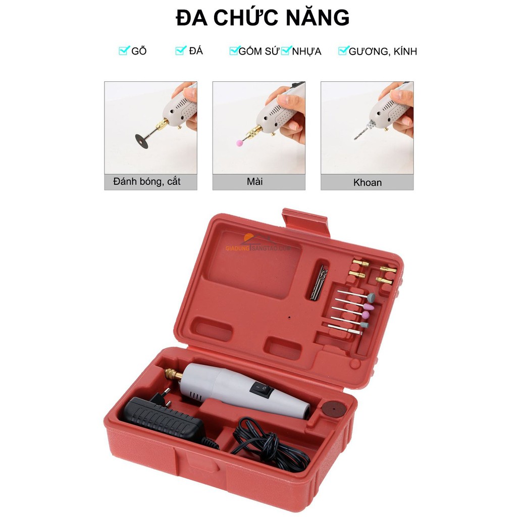 Bộ Máy khoan mài cắt cầm tay mini 10W P500-1 sửa chữa chi tiết nhỏ