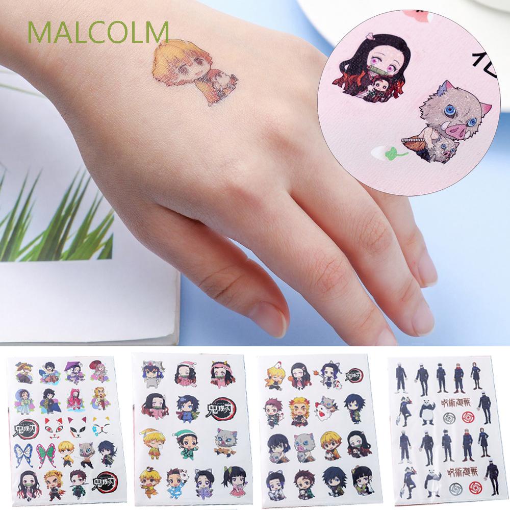 Set 5 hình xăm dán họa tiết Kimetsu No Yaiba Demon Slayer 10*14cm