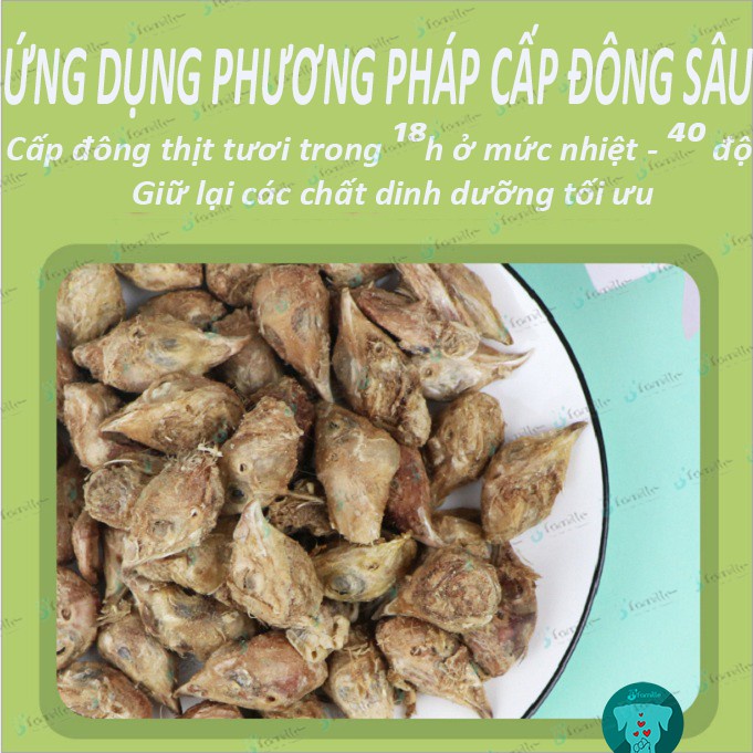 [GIÀU ĐẠM]Pet Snack Cho Chó JFamille, Đầu Cút Đông Khô, Đồ Ăn Vặt Tươi Sạch. Bổ Sung Dinh Dưỡng. JF122