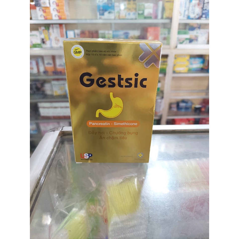 Viên đầy hơi, chướng bụng, ăn không tiêu Gestsic, hộp 100 viên