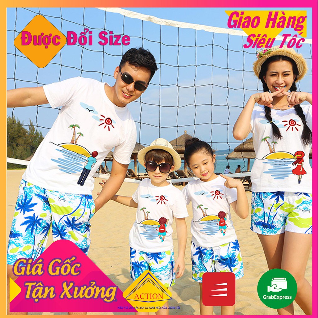 Bộ đồ đi biển gia đình Summer Cao cấp mã GD 05 Bin Action