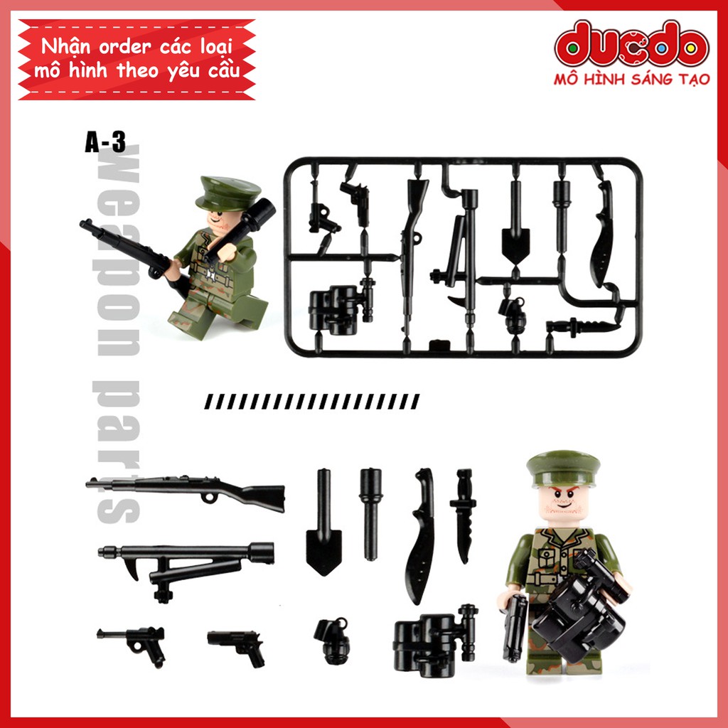 Vỉ phụ kiện vũ khí 10 món cực chất - Đồ chơi Lắp ghép Xếp hình Mô hình Mini Minifigures Army MOC