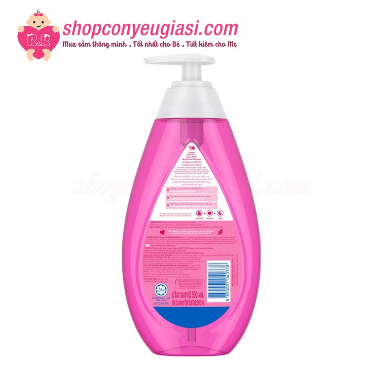 Dầu Gội Johnson's Baby Óng Mượt Cho Bé Gái Active Kids™ Shiny Drops (500ml)