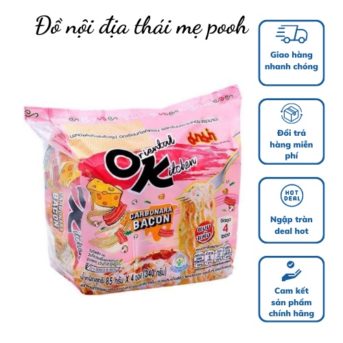 Mì OK Sốt Kem Tươi Phô Mai Thịt Xông Khói Thái Lan - 340g