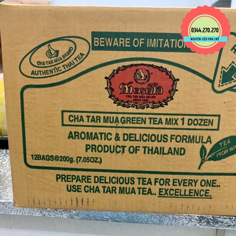 Trà Thái xanh nhập khẩu Thái Lan Chatarmua gói 200gr Có tem nhập khẩu.