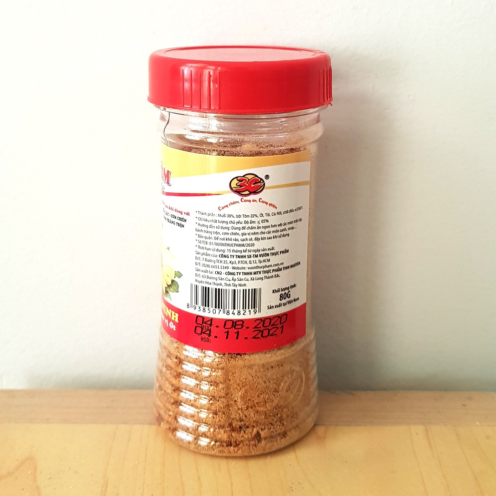 Muối tôm Tây Ninh lọ 80gr đậm đà vị Tôm cay thơm vị ớt