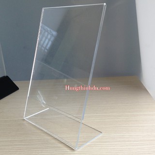 Menu mica hiển thị 1 mặt chữ L, bảng giá, bảng thông tin sản phẩm nhiều kích thước