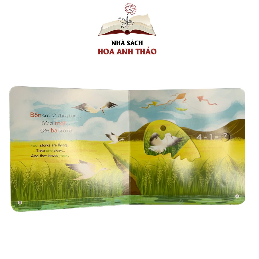 Sách tương tác - song ngữ Việt Anh chuyển động đếm số Math Slide: Phép trừ