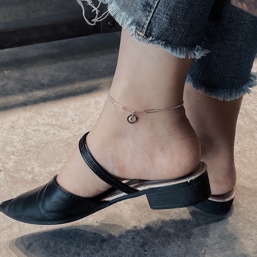 Lắc Chân Bạc 925-Hoạ Tiết Mắc Xích Cá Tính-KaT Jewelry