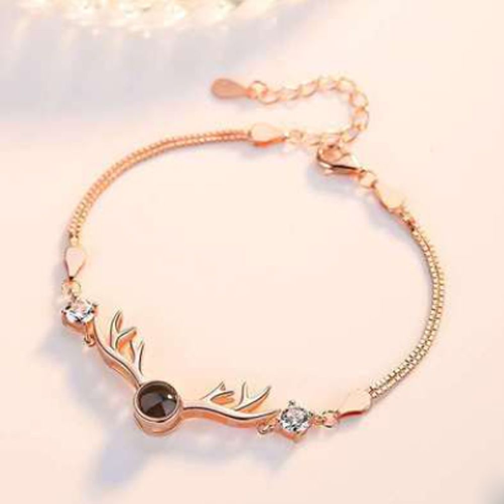 Vòng đeo tay mặt tròn khắc chữ I Love You 100 ngôn ngữ thích hợp làm quà tặng