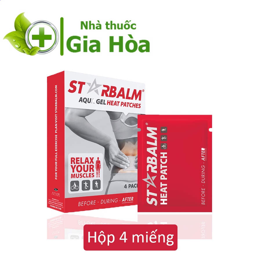 Miếng dán nhiệt Starbalm làm ấm, nóng, giảm đau, nhức mỏi, căng cơ, vai, lưng, cổ, bầm tím, bong gân, đau bụng kinh