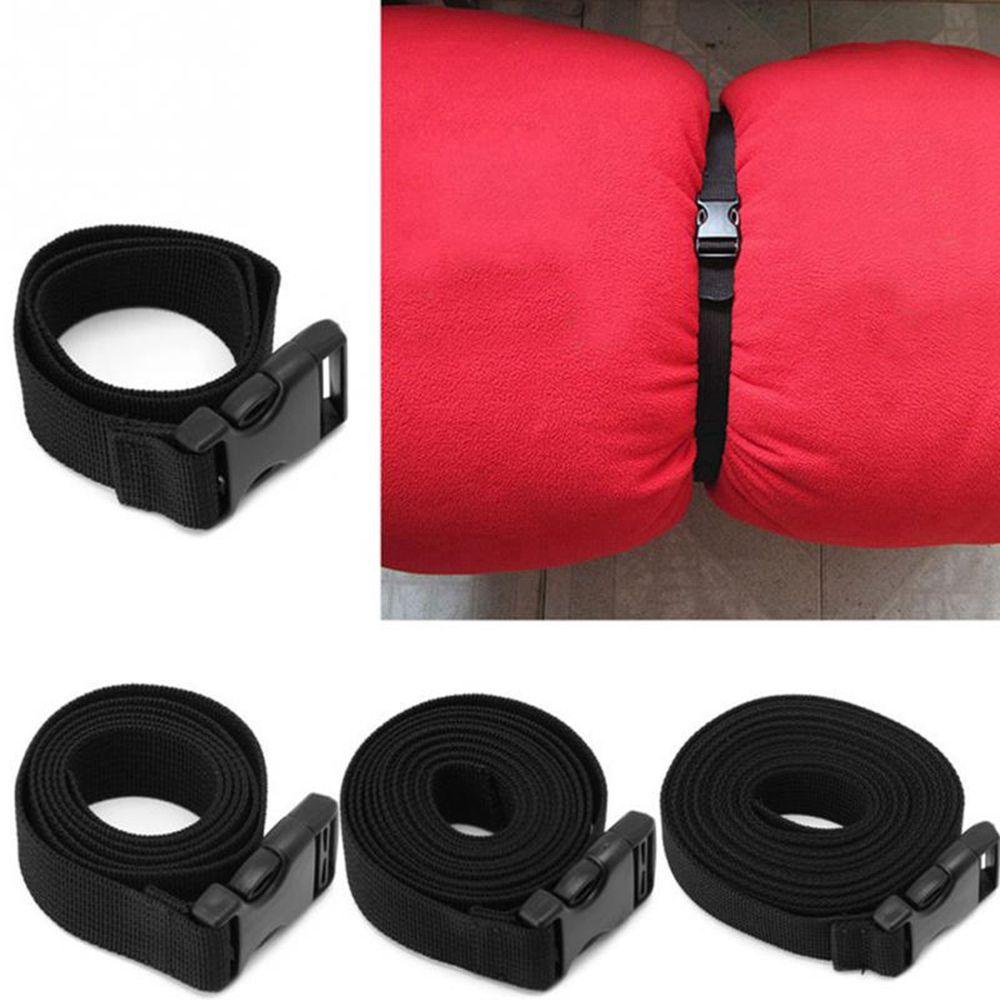 Myrongvn Bộ Dây Buộc Túi Ngủ Nylon Màu Đen Có Khóa Cài Tiện Lợi Dành Cho Đi Du Lịch