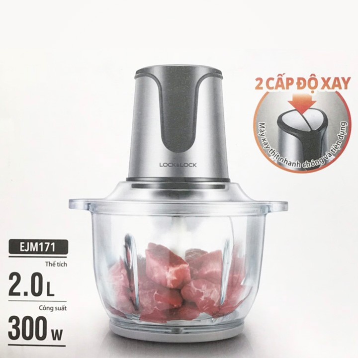 Máy xay thịt đa năng cối thuỷ tinh Lock&amp;Lokck EJM186 2.4L