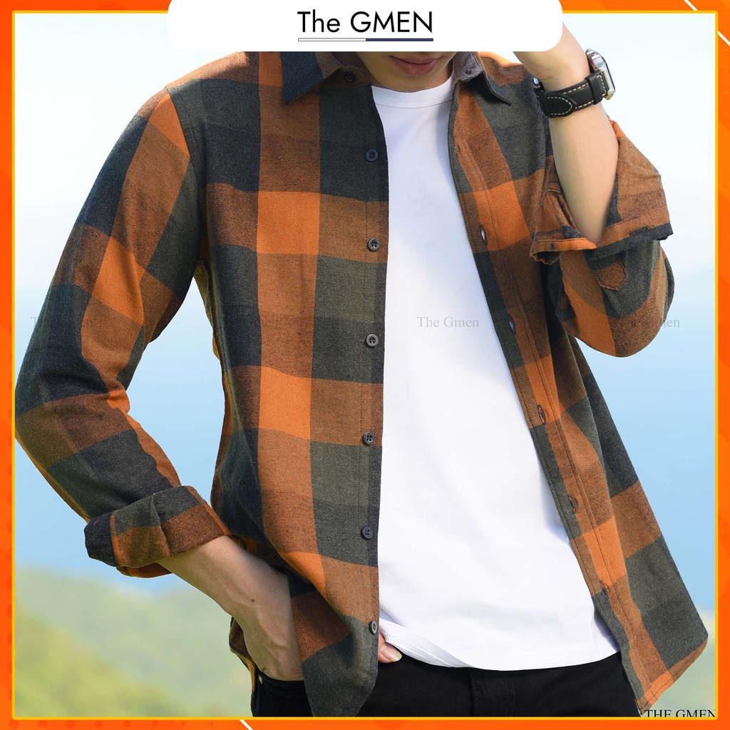 [Giảm 10% Mã SKMLTSM12] Áo sơ mi nam The GMEN Flannel nhiều màu, chất liệu mềm mại, dày dặn, giá tốt
