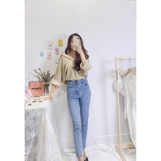 Áo so mi chất thô lụa Hàn Quốc không nhăn dáng rộng form cánh dơi