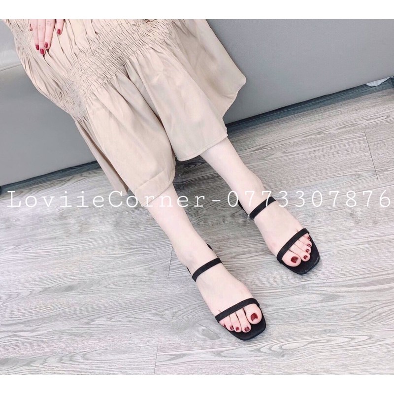LOVIIECORNER - SANDAL DÂY MẢNH 2 PHÂN QUAI NGANG ĐẾ VUÔNG - SANDAL NỮ DÂY MẢNH ĐẾ VUÔNG 2CM - S210302