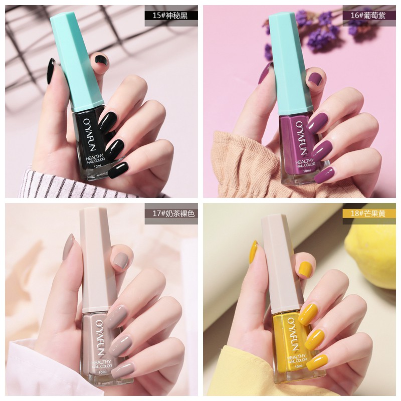 Sơn móng tay 48 màu OYAFUN không cần tia UV, sơn móng bền màu và không phai, không bong tróc, sơn móng nhanh khô