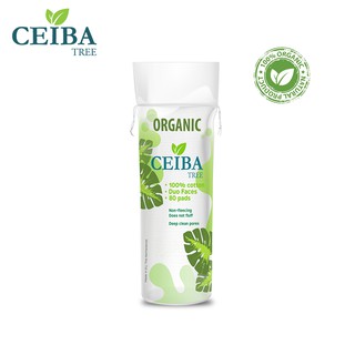 Bông tẩy trang organic cho da nhạy cảm Ceiba duo face 100% cotton 80 pads