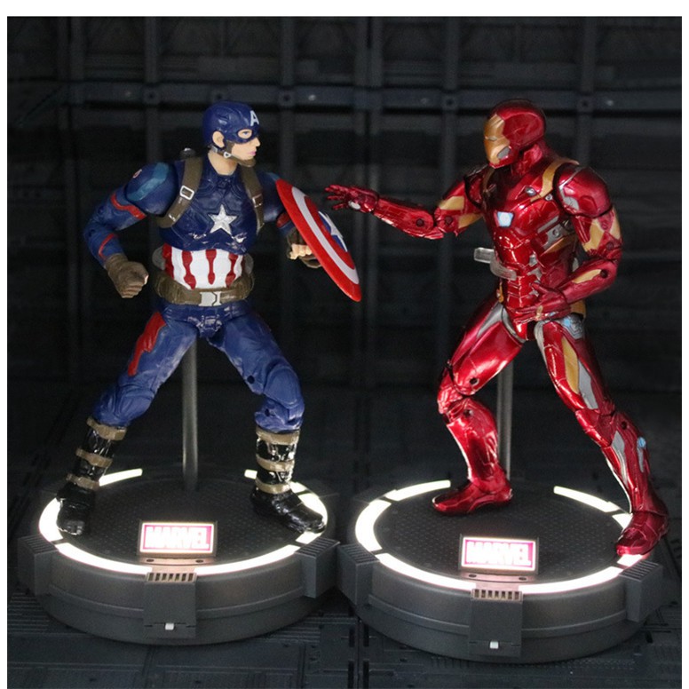 Mô hình giá đỡ base có đèn led Marvel dành cho figure 1/10 1/12 - Base đèn led