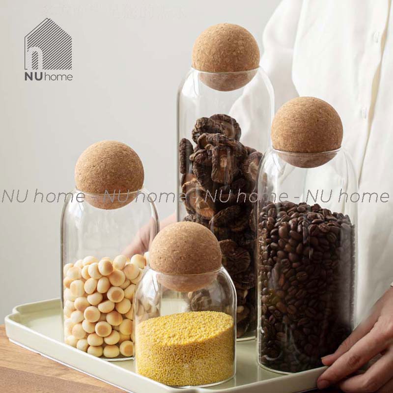 Hũ thuỷ tinh nắp bần - Gubi, lọ thuỷ tinh đựng đa năng, đựng cà phê, đồ khô và gia vị cho bếp | BigBuy360 - bigbuy360.vn