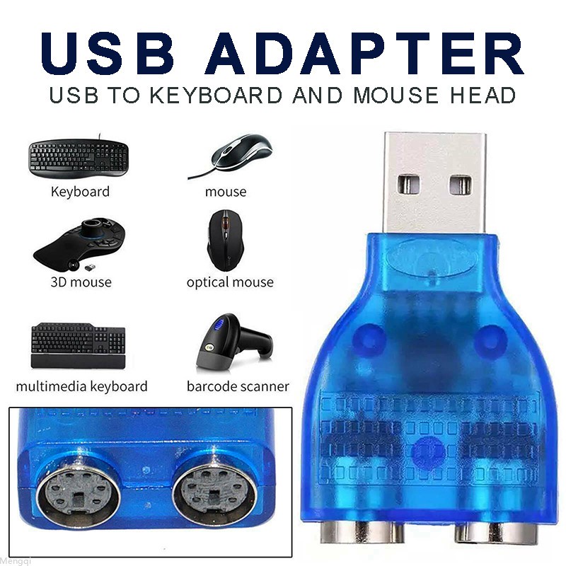 Đầu Chuyển Đổi Usb 2.0 Male Sang 2 Port Ps2 Female Cho Bàn Phím Và Chuột