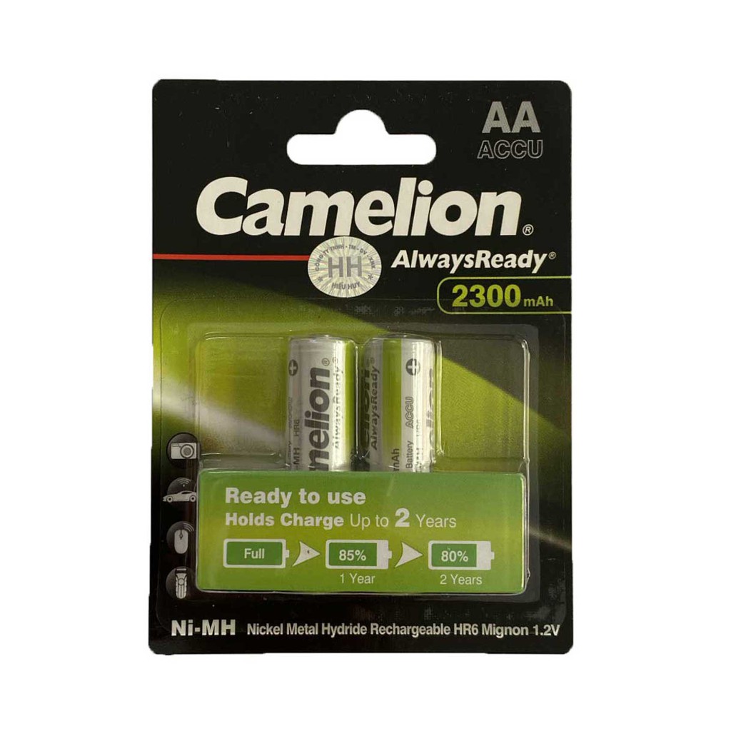 2 viên Pin sạc Camelion AA 2300mAh