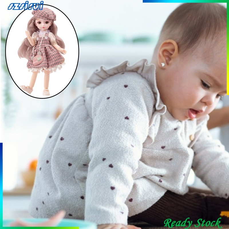 [szsirui] Búp Bê BJD 26cm Tỉ Lệ 1 / 6 Có Khớp Nối Linh Hoạt 13 Khớp Nối Với Váy Công Chúa Và Giày Trang Điểm Tóc Mịn Làm Quà Sinh Nhật Cho Bé Gái