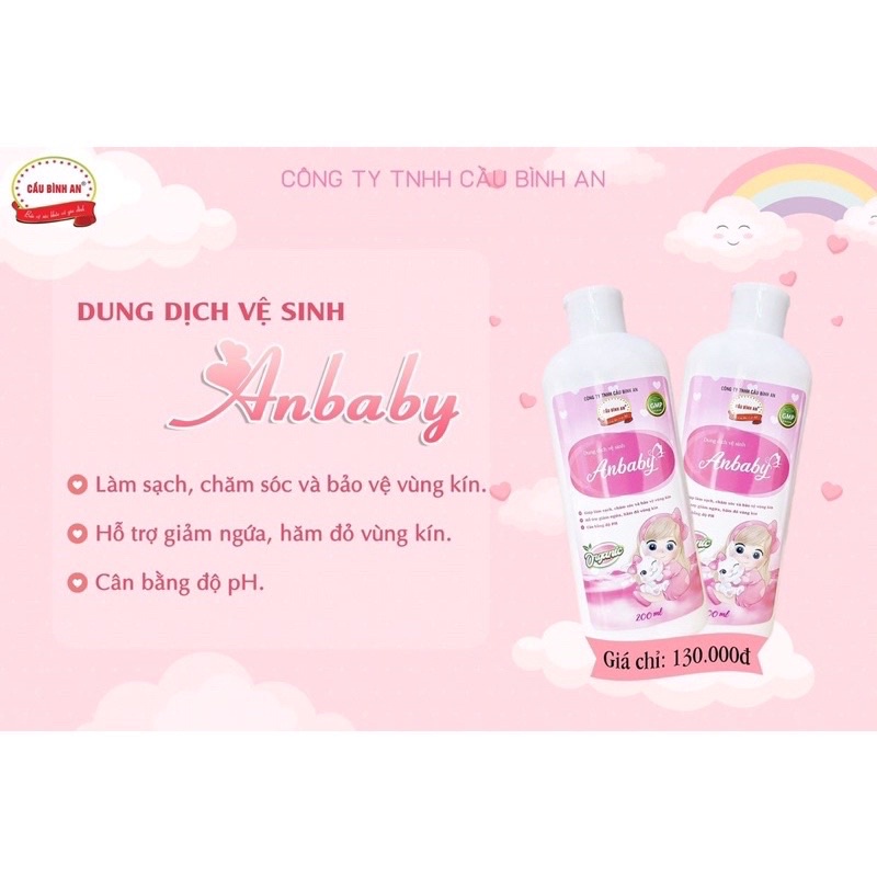 Dung dịch vệ sinh bé gái Anbaby Cầu Bình An chai 200ml