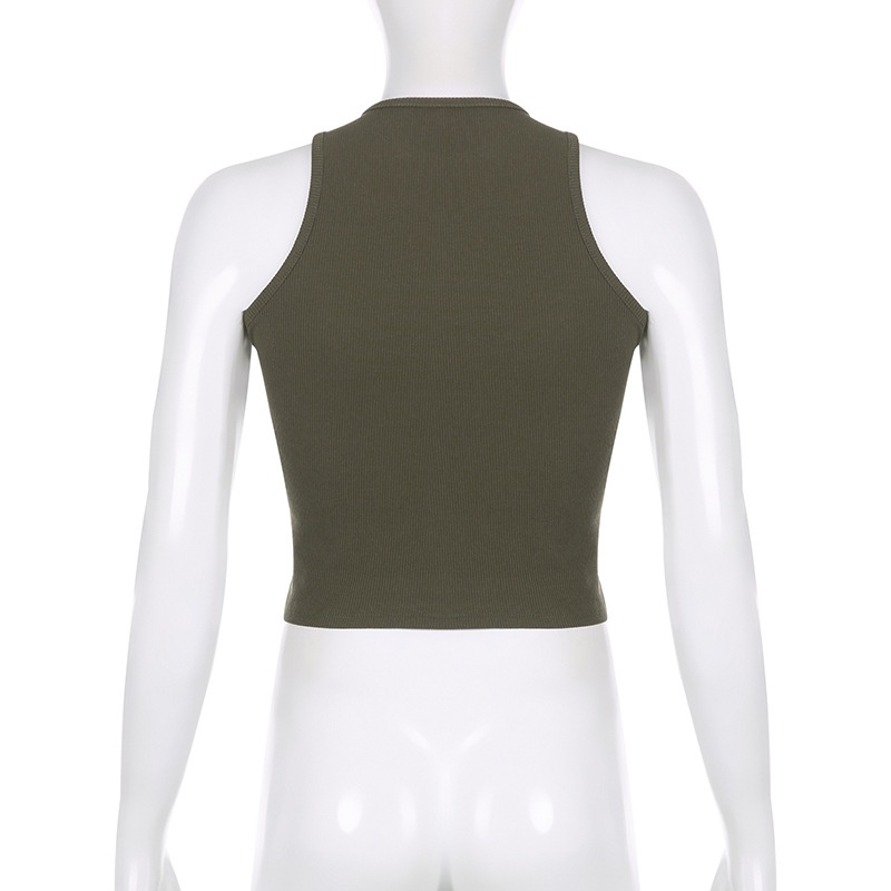 Áo Tank Top Cổ Tròn Dáng Ôm In Họa Tiết Nghệ Thuật Thời Trang Cho Nữ