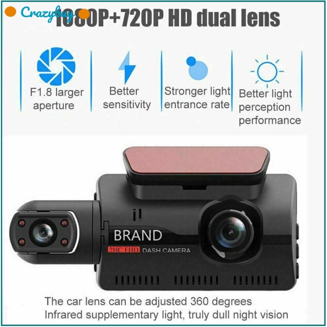 Camera Ghi Hình Cảm Biến G 1080p Tích Hợp Chế Độ Ban Đêm Với Hai Cảm Biến CR Cho Xe Hơi