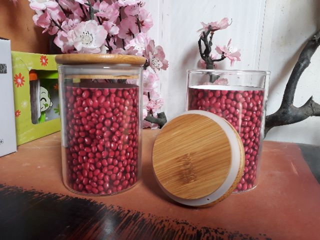 [HÀNG MỚI VỀ] HŨ THỦY TINH NẮP GỖ VINTAGE CỰC ĐẸP đủ cỡ từ 450ml đến 1000ml