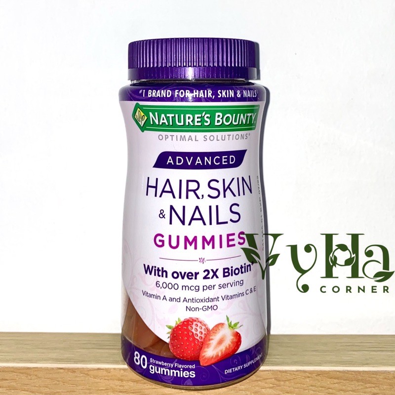 (Bill US) Kẹo Dẻo Nature’s Bounty Hair, Skin &amp; Nails Collagen Gummies – With Biotin and Colagen