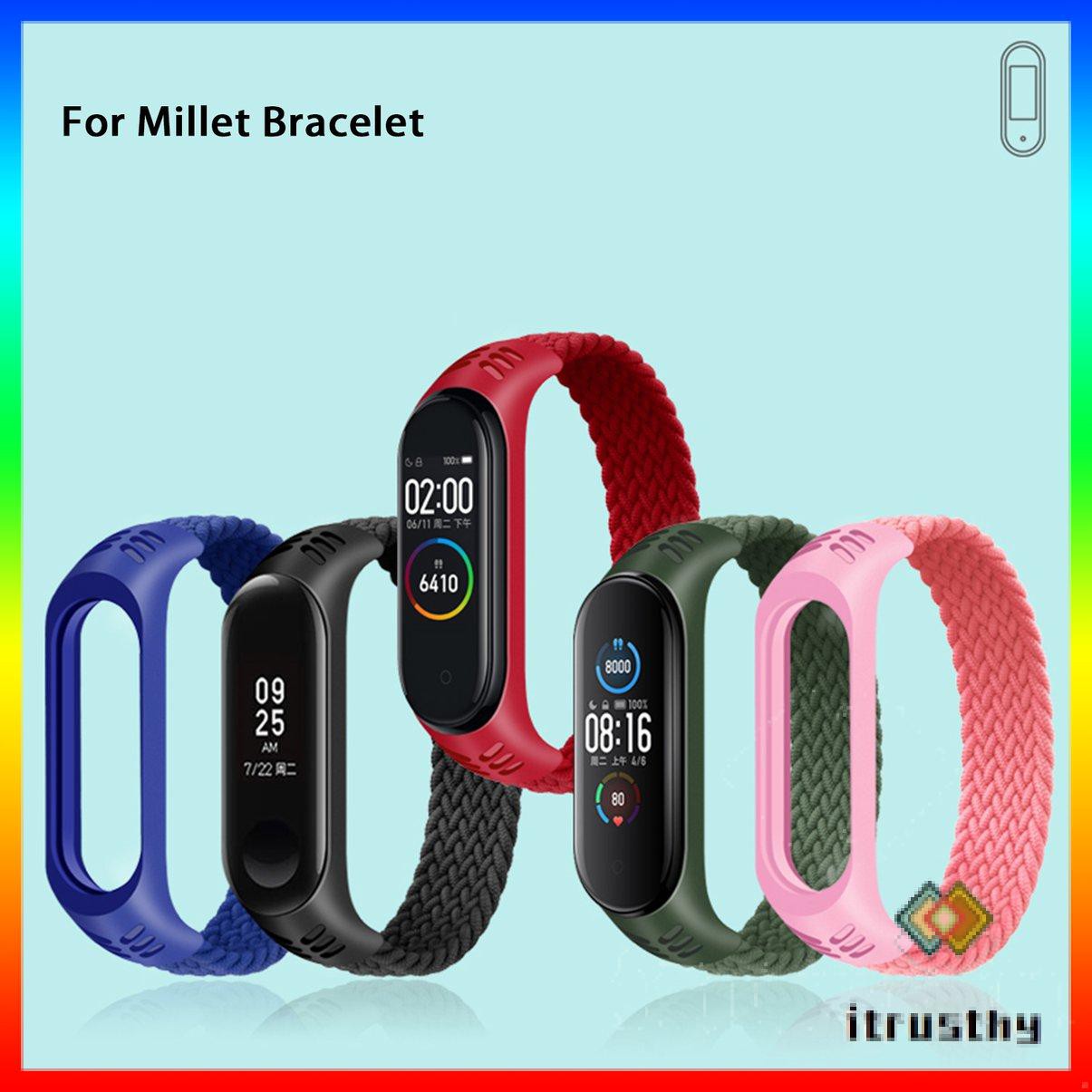 1 Dây Đeo Sợi Nylon Cho Đồng Hồ Thông Minh Xiaomi Mi Band 3 4 5