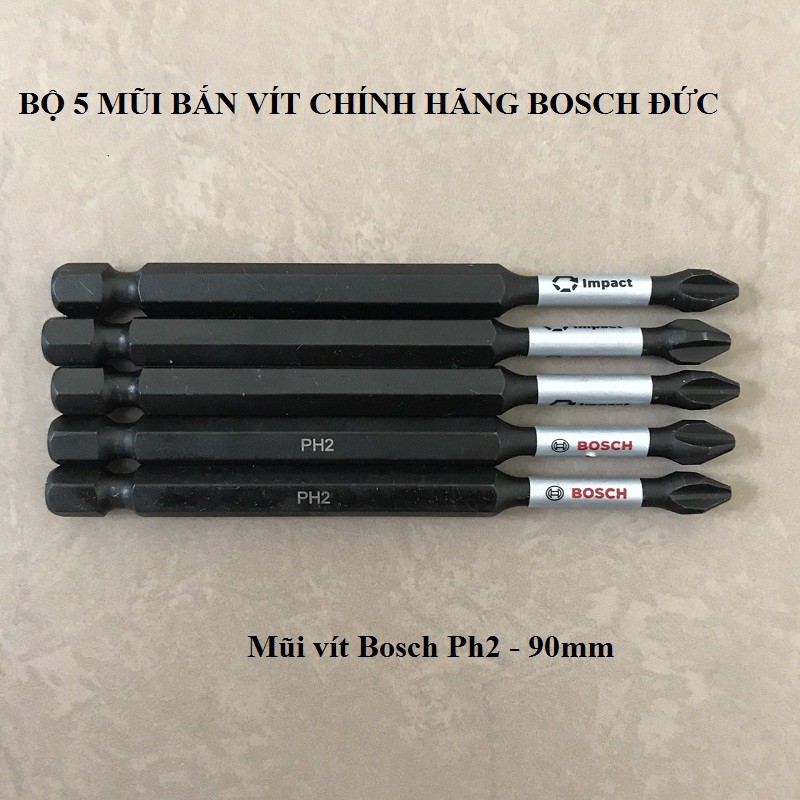 Bộ 5 Mũi Vít Bosch ph2 - 90mm