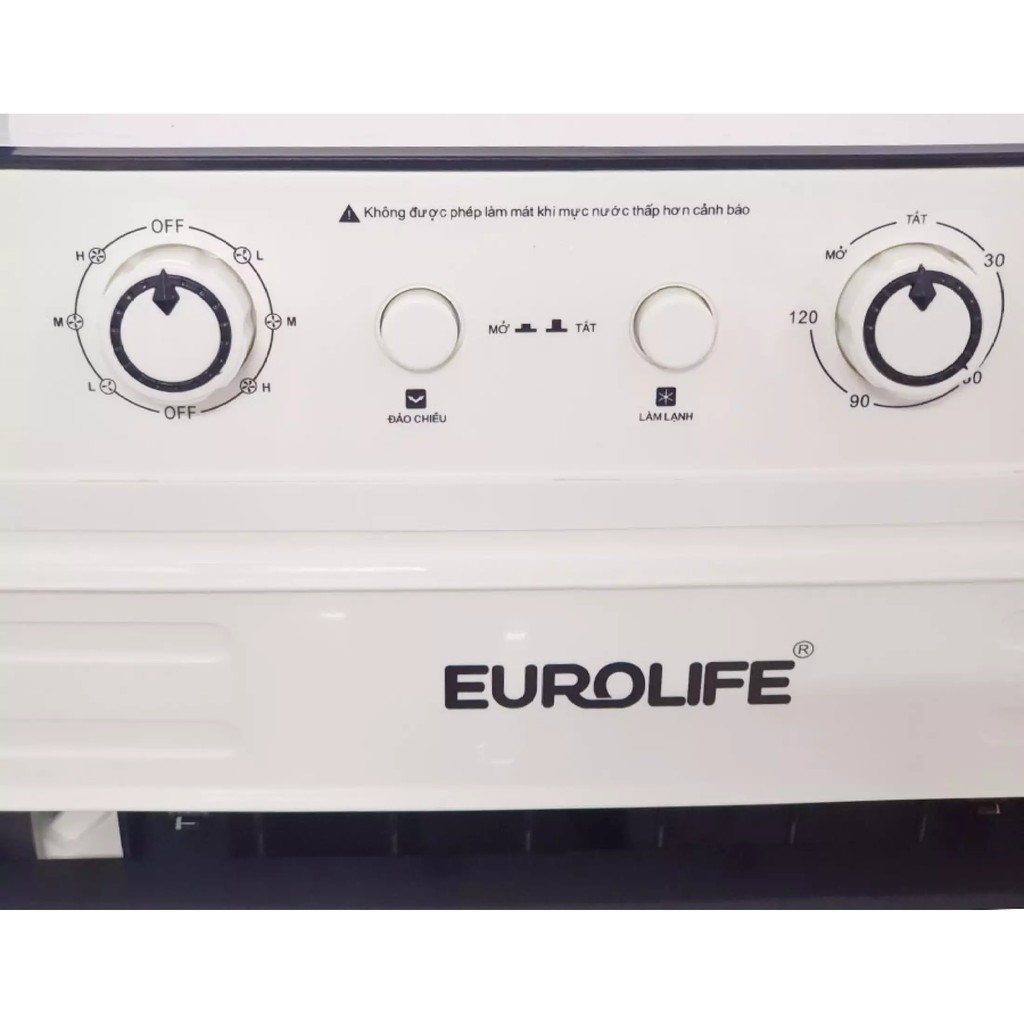 Quạt làm mát không khí, làm lạnh nhanh, giảm tới 15 độ, chạy êm thương hiệu Eurolife EL-Q2080 ( Đen-trắng)